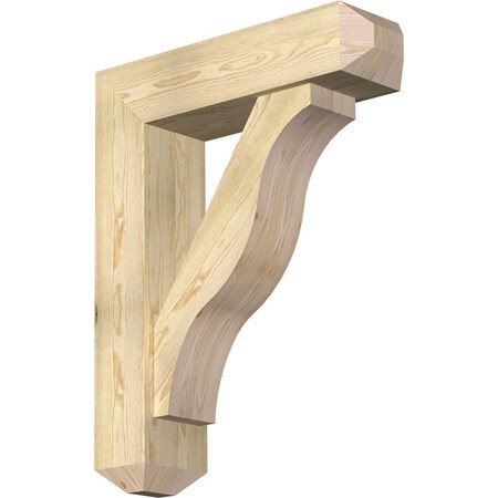 Ekena Millwork Funston Craftsman Rough Sawn Bracket w/ Offset Brace, Douglas Fir, 8"W x 30"D x 38"H BKT0806X30X38FST04RDF